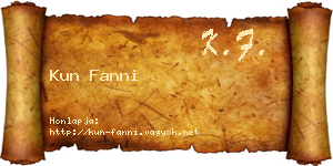 Kun Fanni névjegykártya